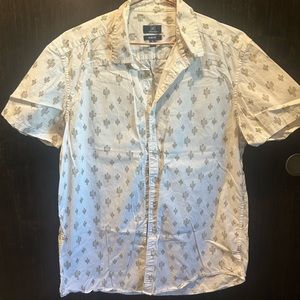 Cactus print button tee